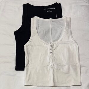 Aeropostale Women's Tank Top Duo - Black & White